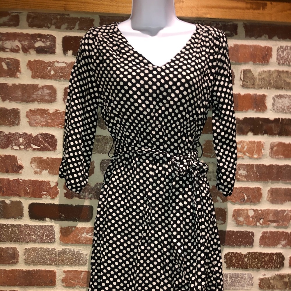 Black & white polka dot dress